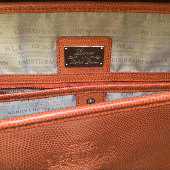 Ralph Lauren large orange handbag. EUC. - Picture 3 of 9